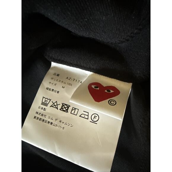 $270 PLAY Comme des Garcons Black Pullover Heart Hoodie AZ-T174-051 Mens Large - Picture 5 of 11